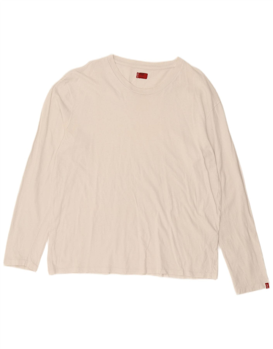 Levi's Herren-Top, langärmelig, XL, weiße Baumwolle