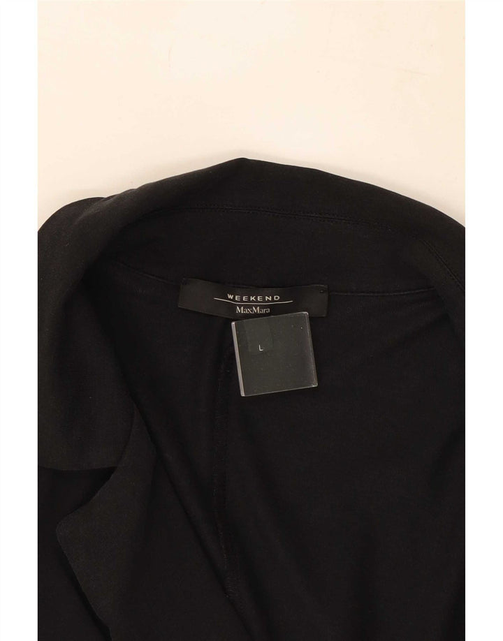 Max Mara Womens Weekend 2 Button Blazer Jacke UK 14 Large Black Lycra