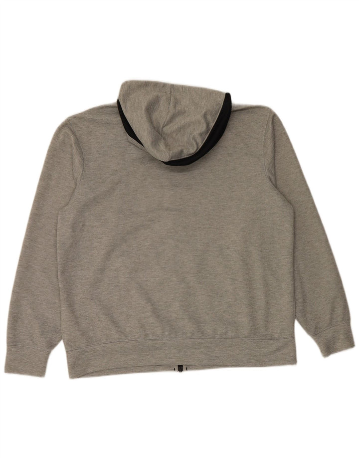 Nike Herren-Dri-Fit-Kapuzenpullover mit Reißverschluss, großes grau meliertes Polyester
