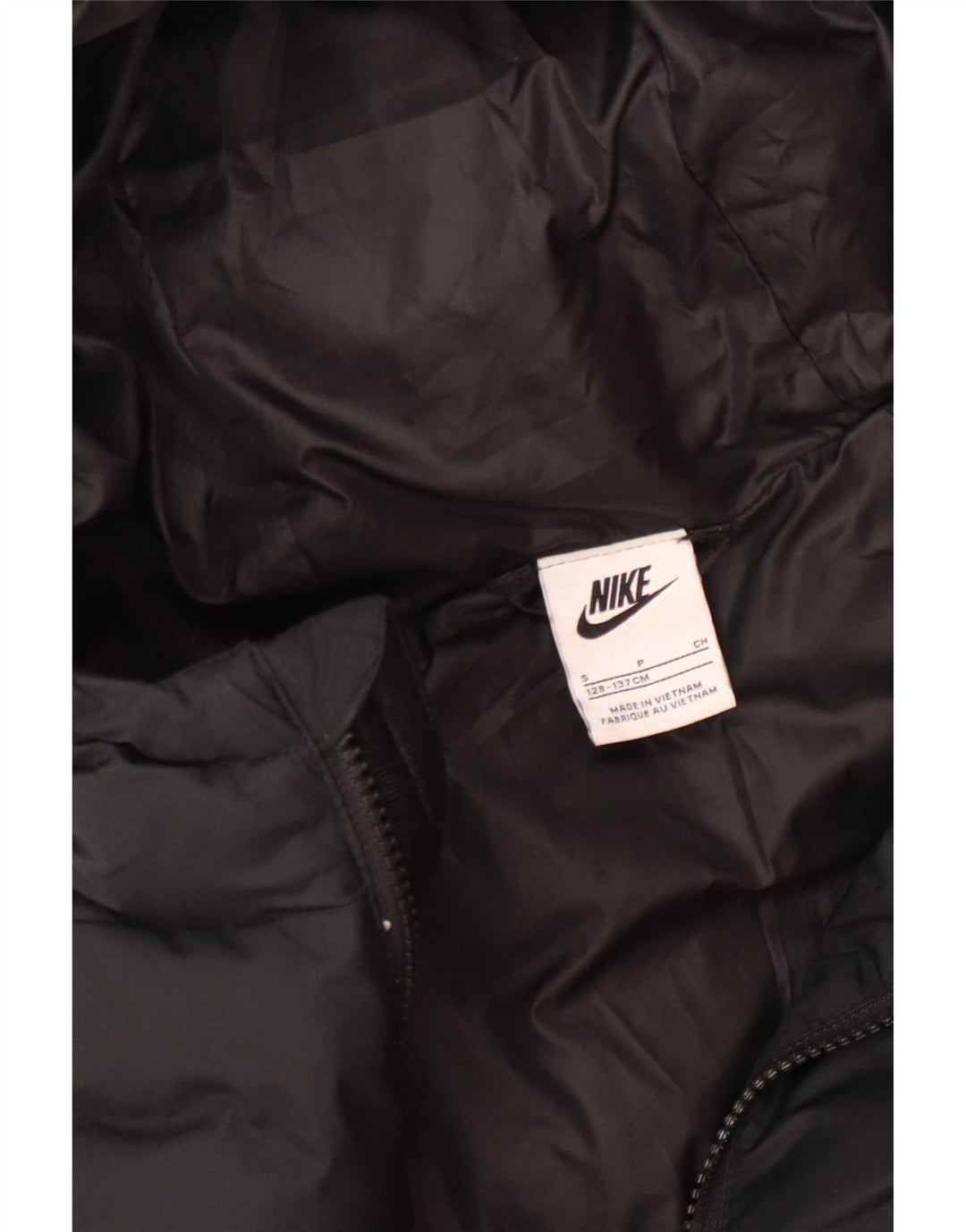 Nike Mädchen-Kapuzenjacke, gepolstert, 8–9 Jahre, Größe S, Schwarz