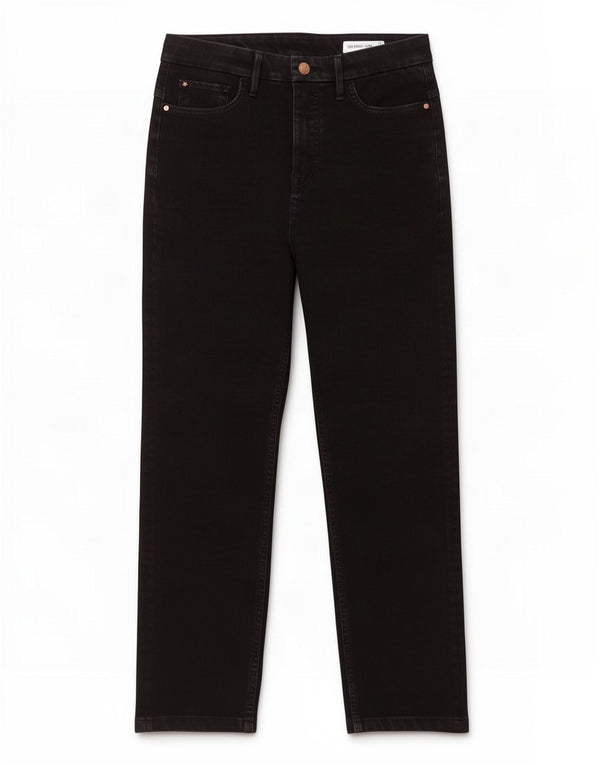 Marks & Spencer Damen Crop Straight Jeans UK 12 Medium W30 L26 Schwarz