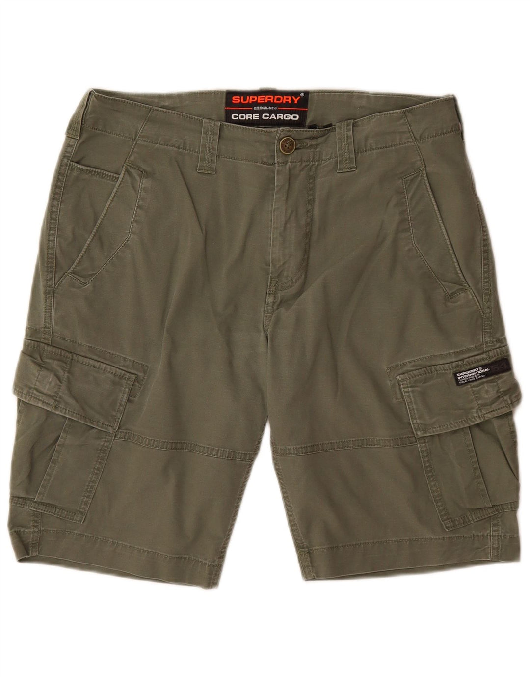Superdry Herren Cargoshorts W32 Medium Khaki Baumwolle