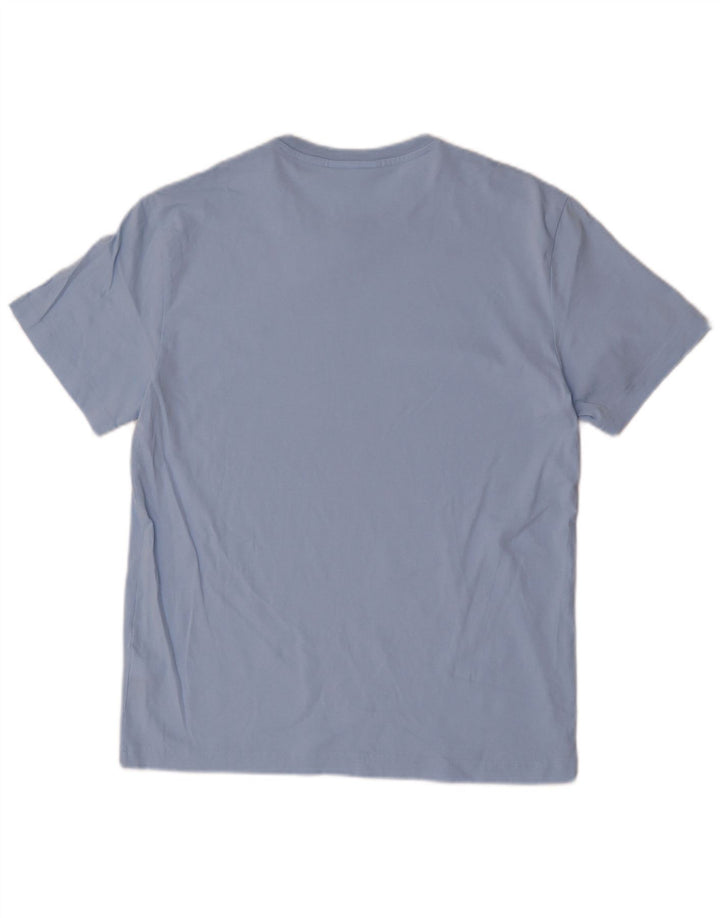 Lacoste Herren-T-Shirt mit normaler Passform, Größe 4, mittelblaue Baumwolle