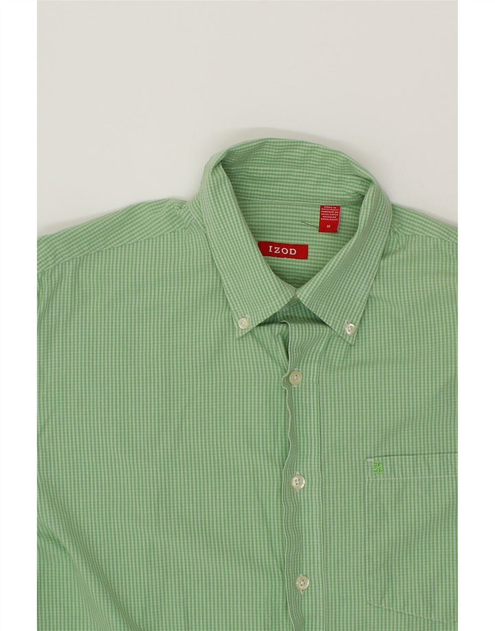 IZOD Mens Shirt Medium Green Gingham Vintage Izod and Second-Hand Izod from Messina Hembry 