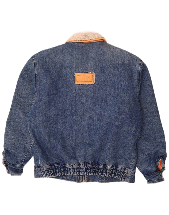 Mash Herren Denim Sherpa Jacke UK 40 Large Blau Baumwolle