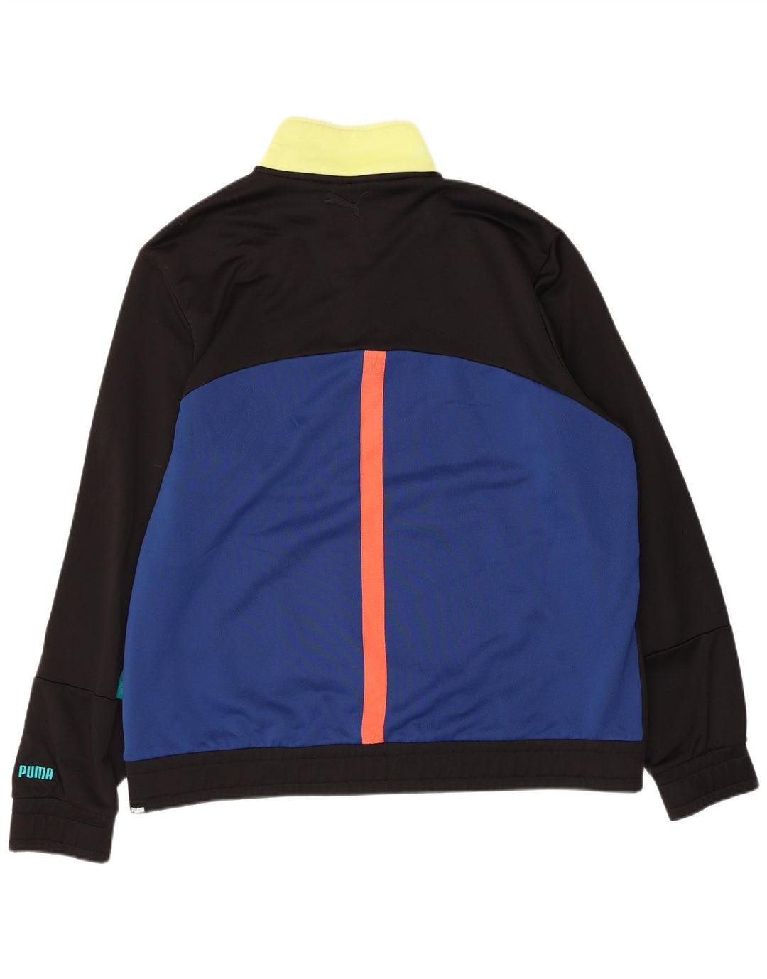 Puma Herren-Sweatshirt mit Reißverschluss am Hals, groß, schwarzes Farbblock-Polyester