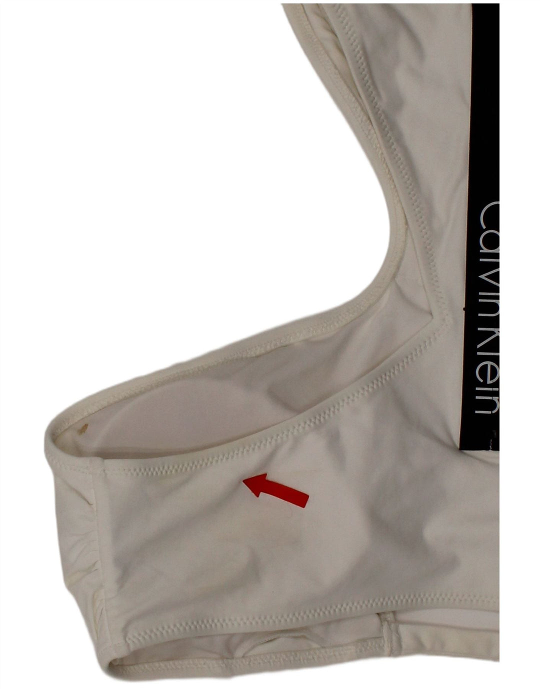 Calvin Klein Damen-Bademode mit Grafik, groß, weißes Polyester