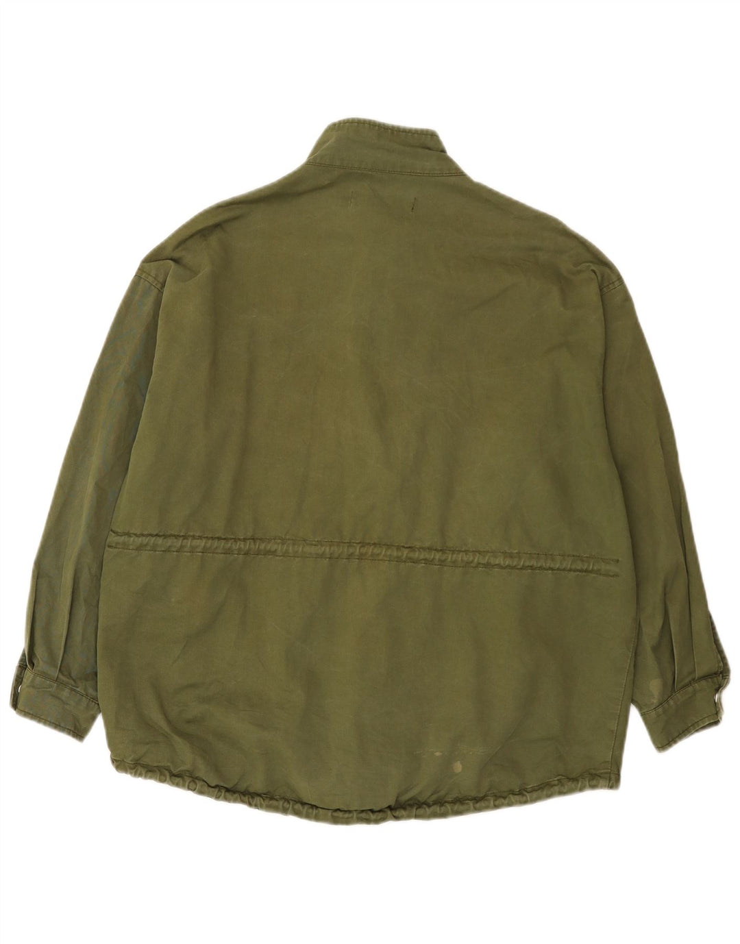 Zara Womens Graphic Oversized Bomberjacke UK 14 Medium Khaki Baumwolle