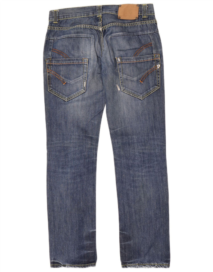 Dondup Damen Stan Dart Straight Jeans W29 L32 Blaue Baumwolle