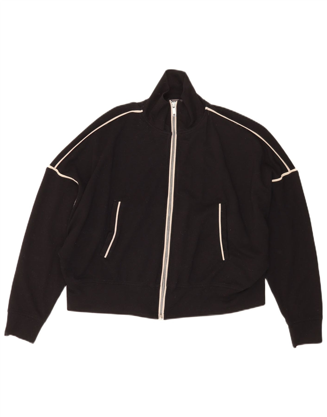 MINT VELVET Damen-Trainingsanzug-Top-Jacke, UK 16, Größe L, Schwarz, Farbblock