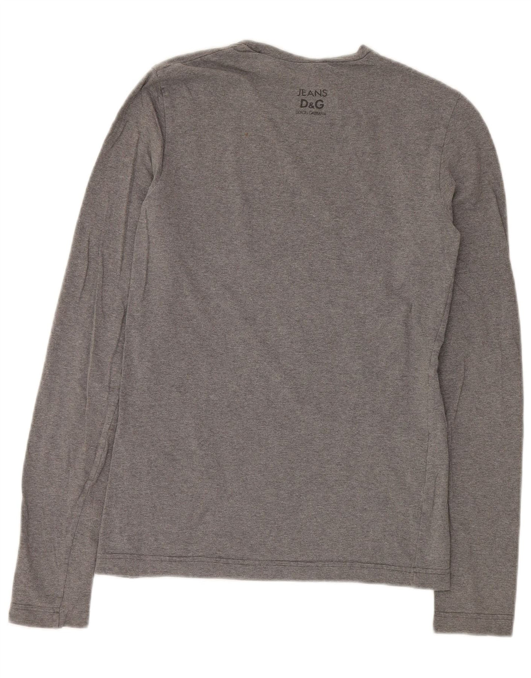 Dolce & Gabbana Damen Top Langarm UK 12 Mittelgraue Baumwolle