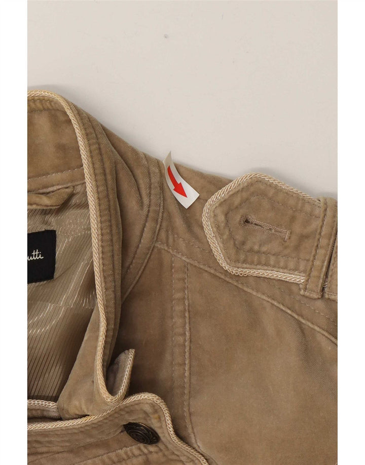 Massimo Dutti Damen Zweireihige Militär-Blazerjacke UK 18 XL Beige