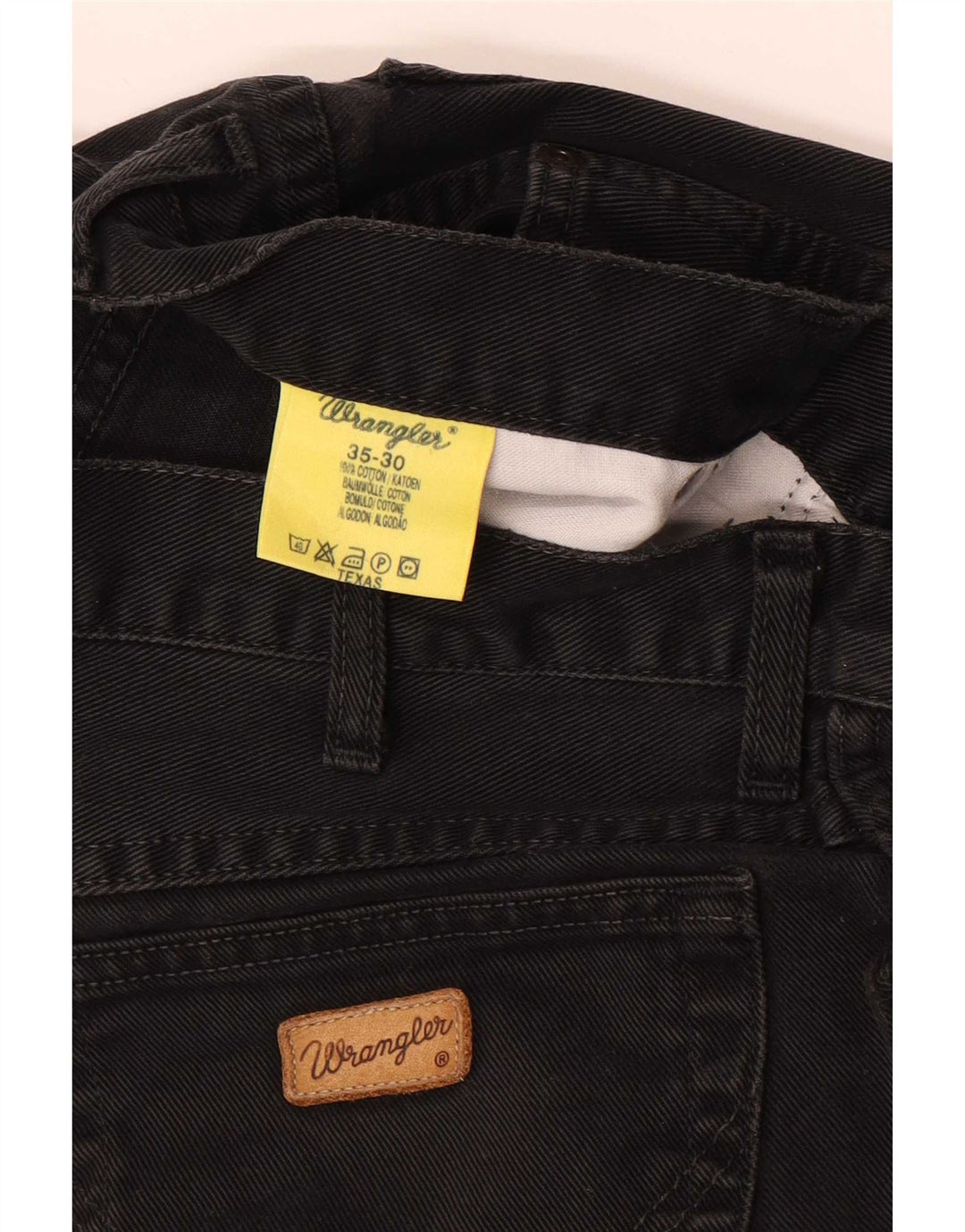 Wrangler Herren Texas Straight Jeans W35 L30 Schwarze Baumwolle