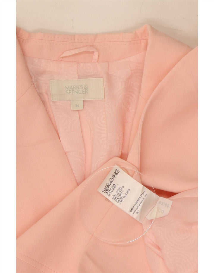 Marks & Spencer Damen-Blazerjacke mit 2 Knöpfen, Gr. 14, Rosa, Lyocell