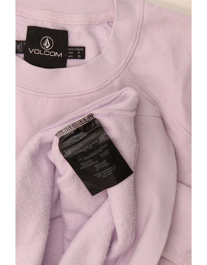 Volcom Womens Graphic Oversized Sweatshirt Pullover US 4/6 Small Rosa Baumwolle
