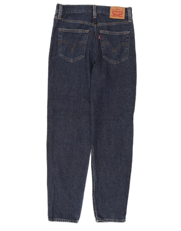 LEVI'S Womens Mom Jean Tapered High Waist Jeans W27 L29 Navy Blue Cotton