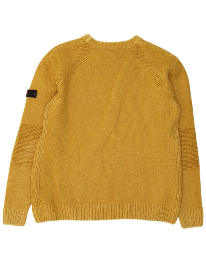 PEUTEREY Herren-Pullover mit Rundhalsausschnitt, große gelbe Wolle