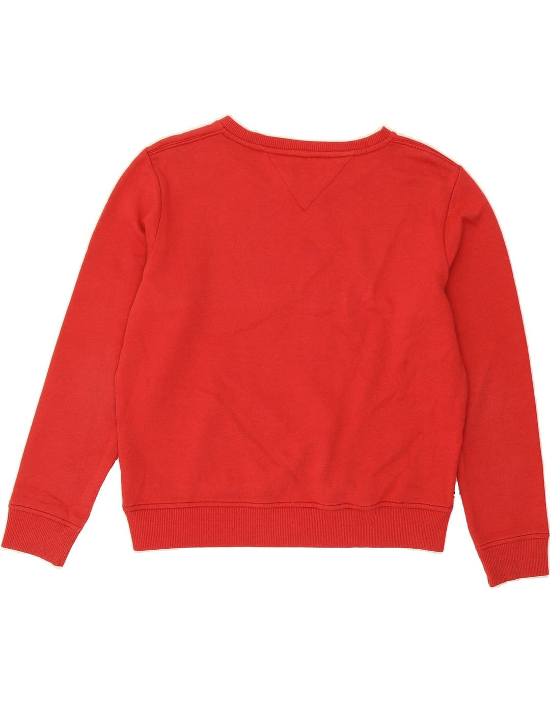TOMMY HILFIGER Womens Graphic Sweatshirt Jumper UK 12 Medium Red Cotton Vintage Tommy Hilfiger and Second-Hand Tommy Hilfiger from Messina Hembry 