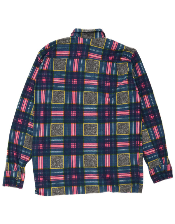 Vintage Herren-Fleece-Hemd, mittelgroß, mehrfarbig, geometrisch, Polyester