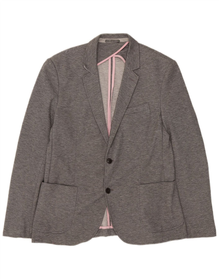 Zara Herren-Blazerjacke mit 2 Knöpfen, EU 54, XL, grau, Polyester