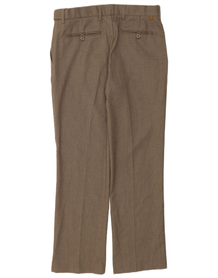 Farah Herren-Anzughose mit klassischer Passform, gerade Passform, W34, L31, braun, Polyester