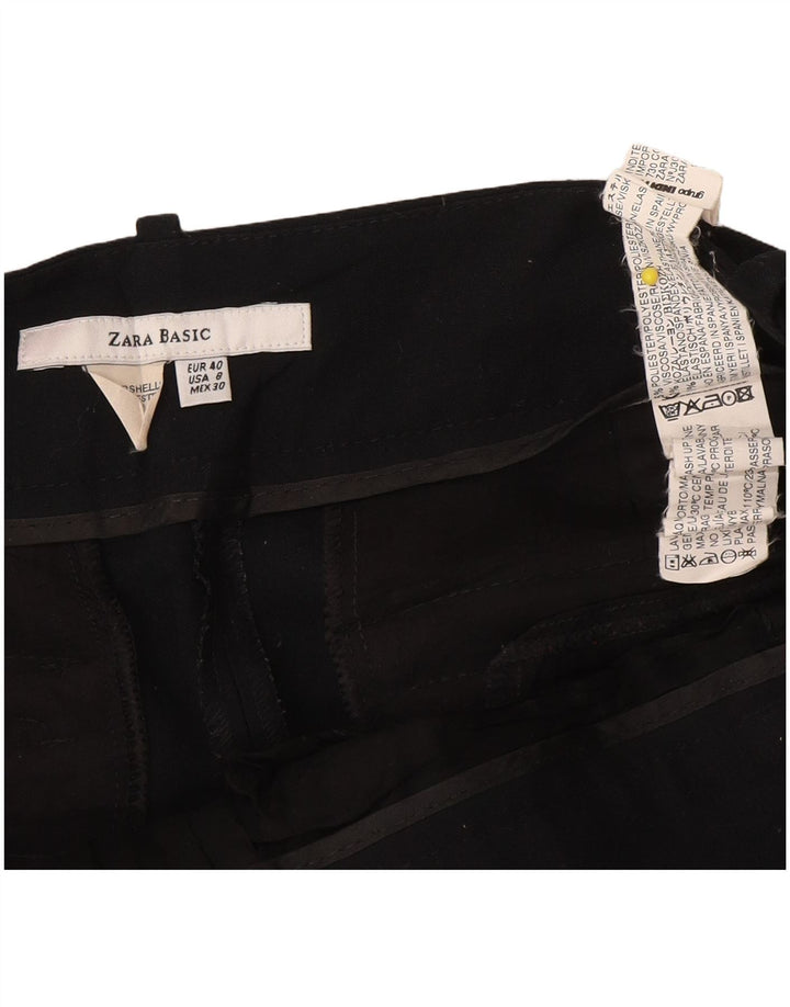 Zara Damen Bootcut Chino Hose EU 40 Medium W30 L28 Schwarz Polyester