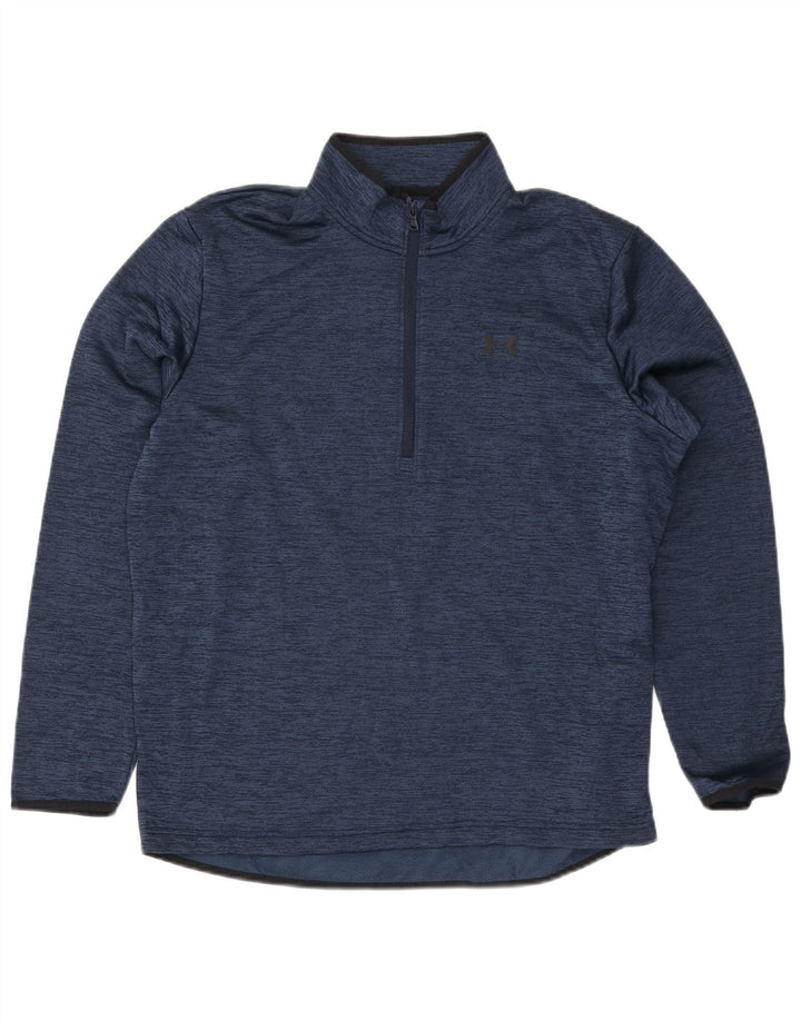 Under Armour Herren-Pullover-Trainingsanzugoberteil mit Reißverschluss, Größe L, Marineblau meliert