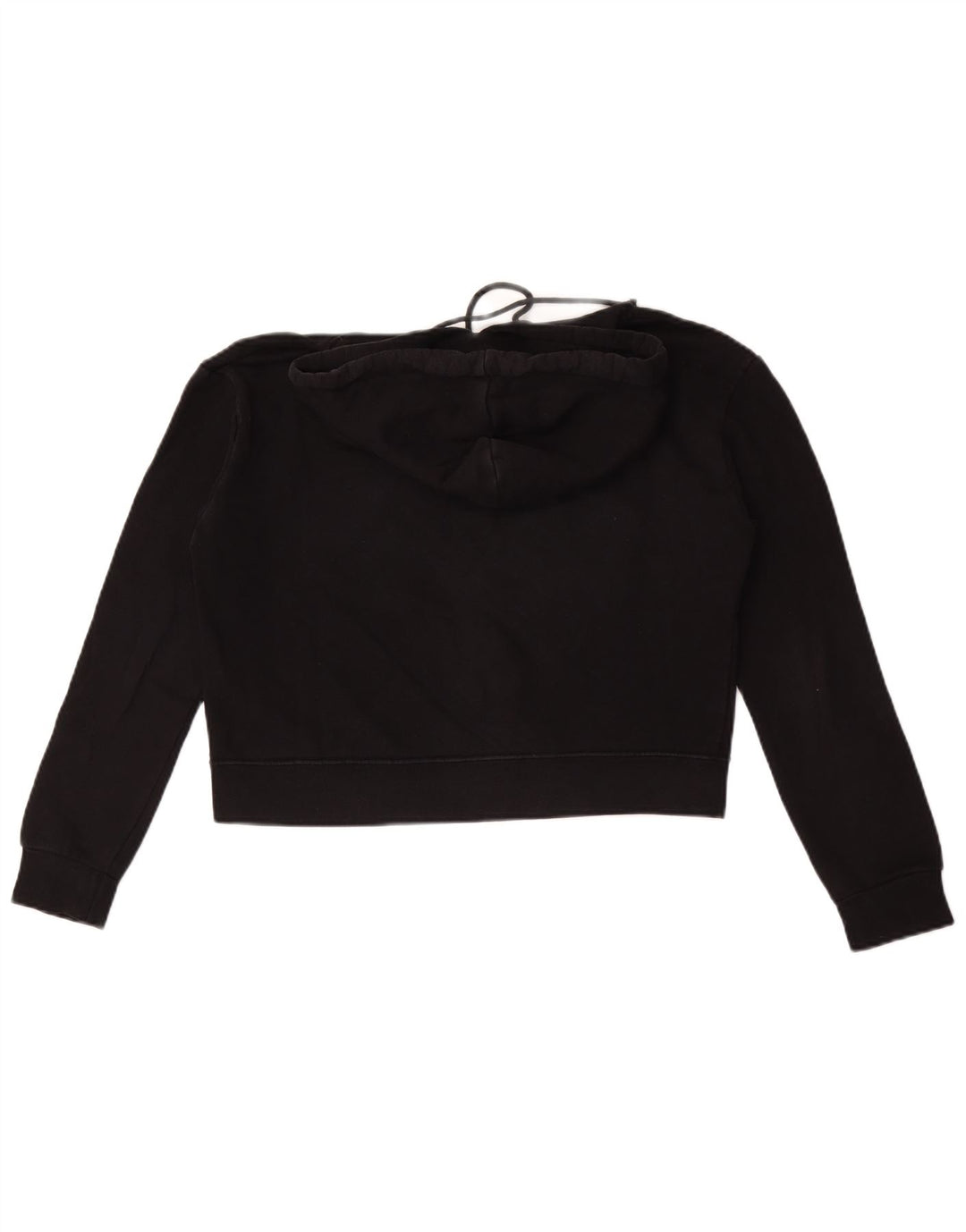 Pyrex Womens Crop Graphic Hoodie Pullover UK 14 Mittelschwarze Baumwolle