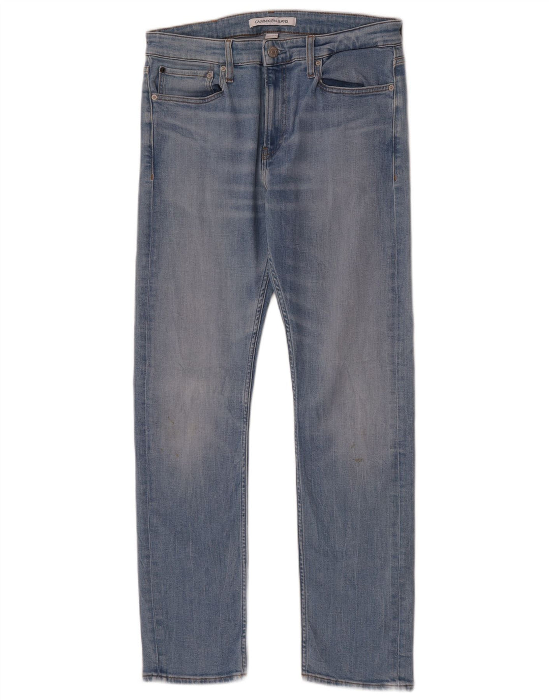 Calvin Klein Herren Slim Jeans W32 L32 Blaue Baumwolle