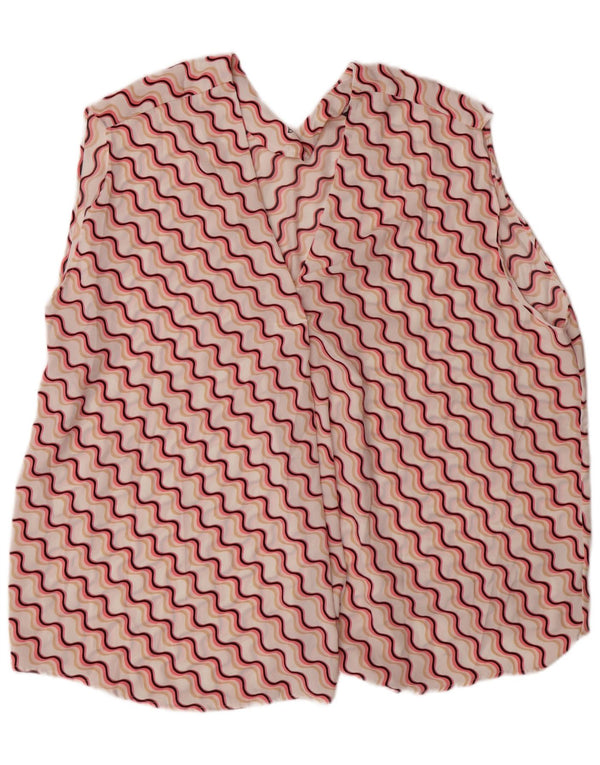 MARKS & SPENCER Damen ärmelloses Blusenoberteil UK 24 4XL Pink Chevron
