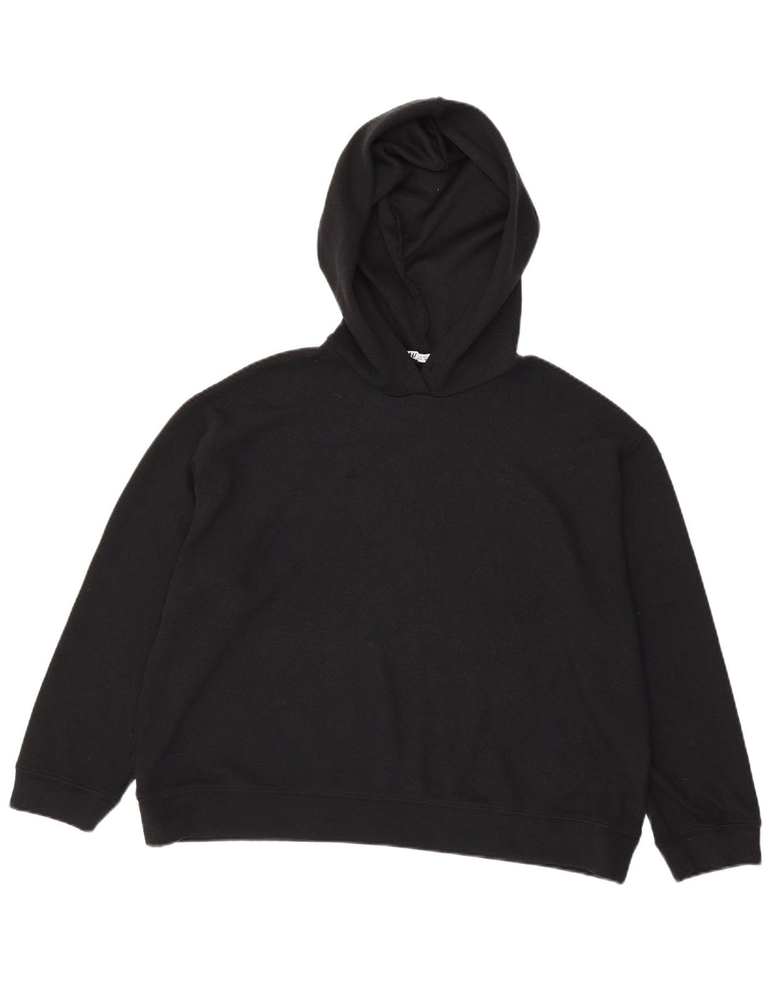 Zara Damen Übergroßer Kapuzenpullover UK 16 Large Schwarz Polyester