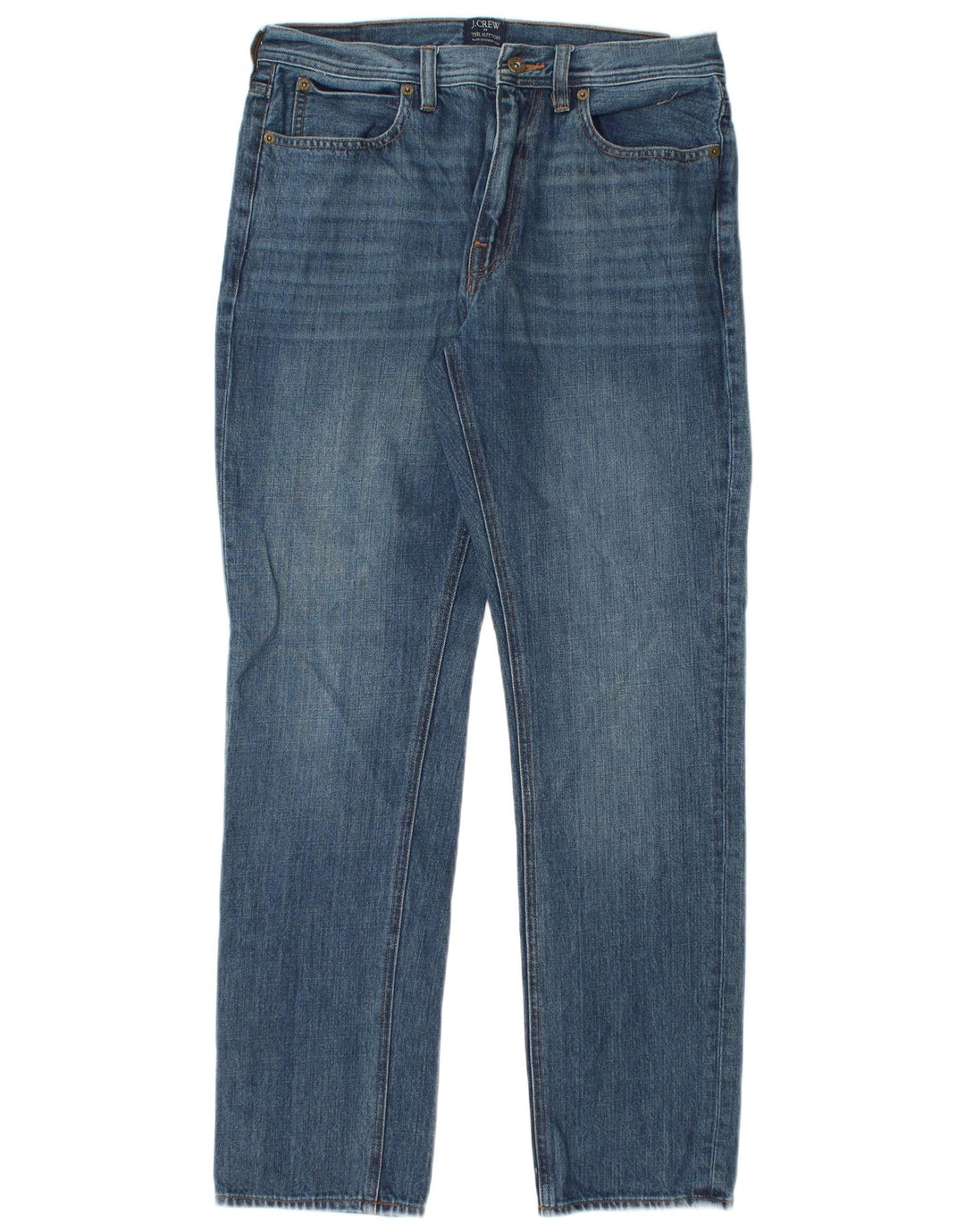 J. CREW Herren The Sutton Straight Jeans W30 L30 Blaue Baumwolle