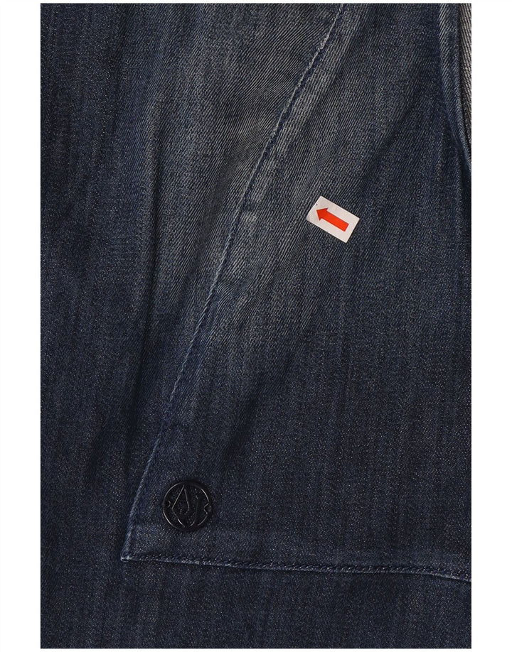 Armani Jeans Damen ärmelloses Jeanskleid US 40 Small Blaue Baumwolle