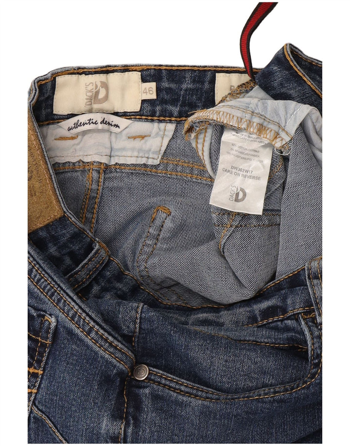 Dack's Damen-Cropped-Jeans EU 46 XL W34 L25 Blaue Baumwolle