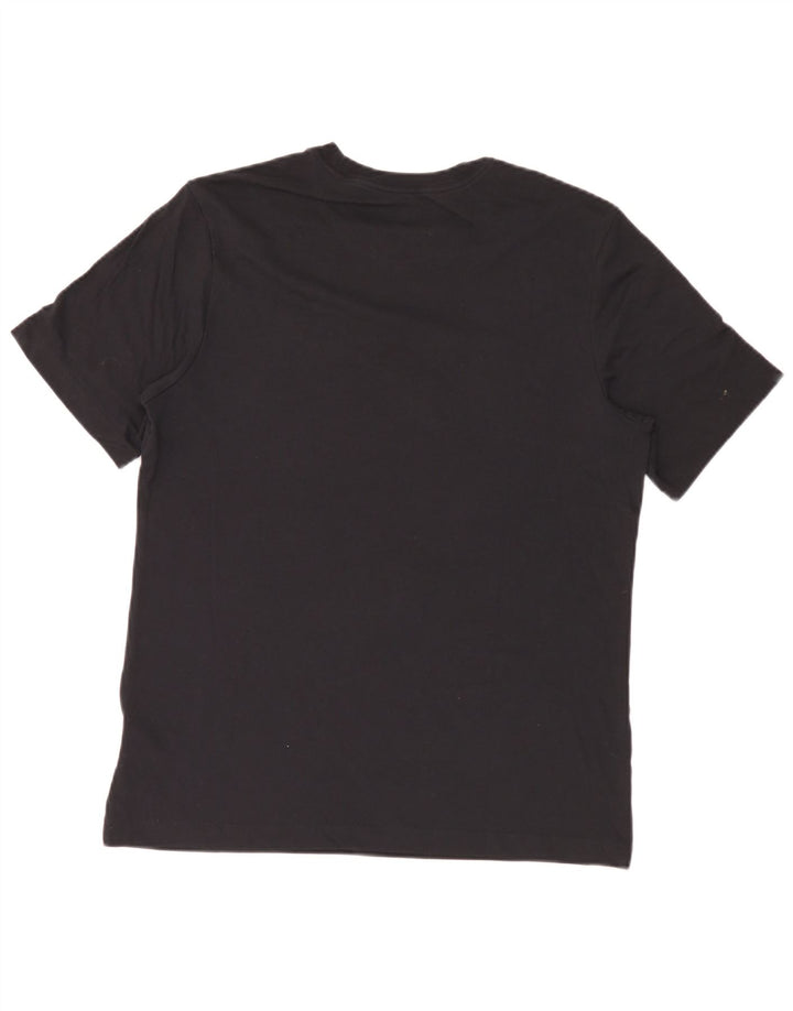 Nike Herren Dri Fit Graphic T-Shirt-Oberteil aus mittelschwarzer Baumwolle