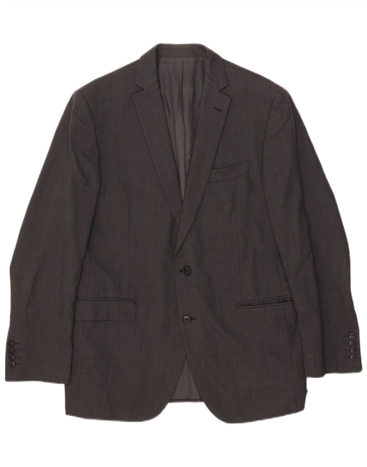 Marks & Spencer Herren-Blazer mit 2 Knöpfen, UK 42, große graue Wolle