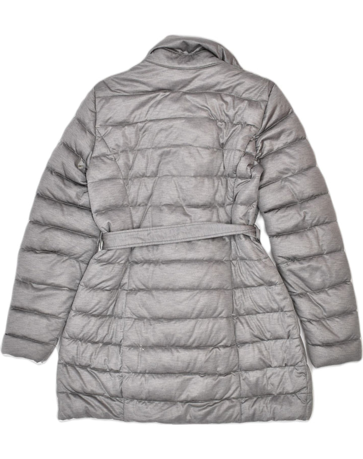 CERRUTI 1881 Womens Belted Padded Coat IT 46 Large Grey Polyester | Vintage | Thrift | Second-Hand | Used Clothing | Messina Hembry 