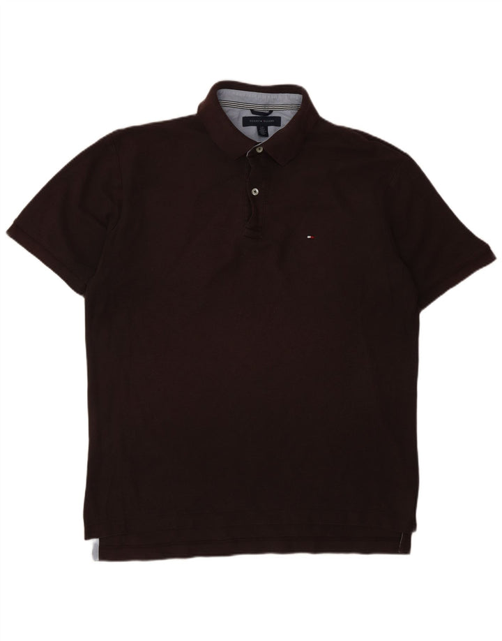 TOMMY HILFIGER Herren Poloshirt Große braune Baumwolle