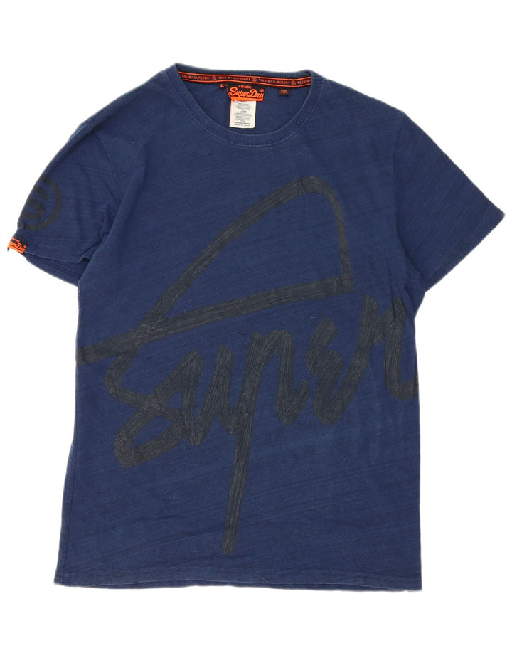 Superdry Herren-T-Shirt mit Grafik, Größe L, Marineblau, Baumwolle