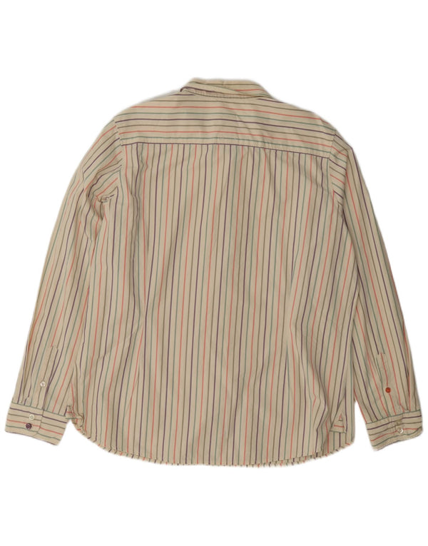 Joules Damenhemd UK 18 XL Beige gestreifte Baumwolle