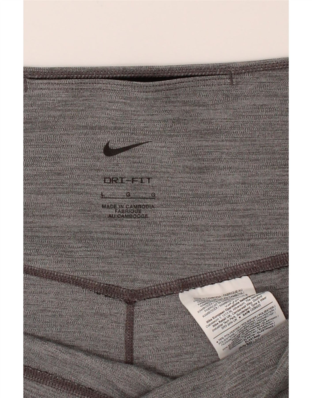NIKE Womens Dri Fit Leggings UK 16 Large Grey Polyester Vintage Nike and Second-Hand Nike from Messina Hembry 