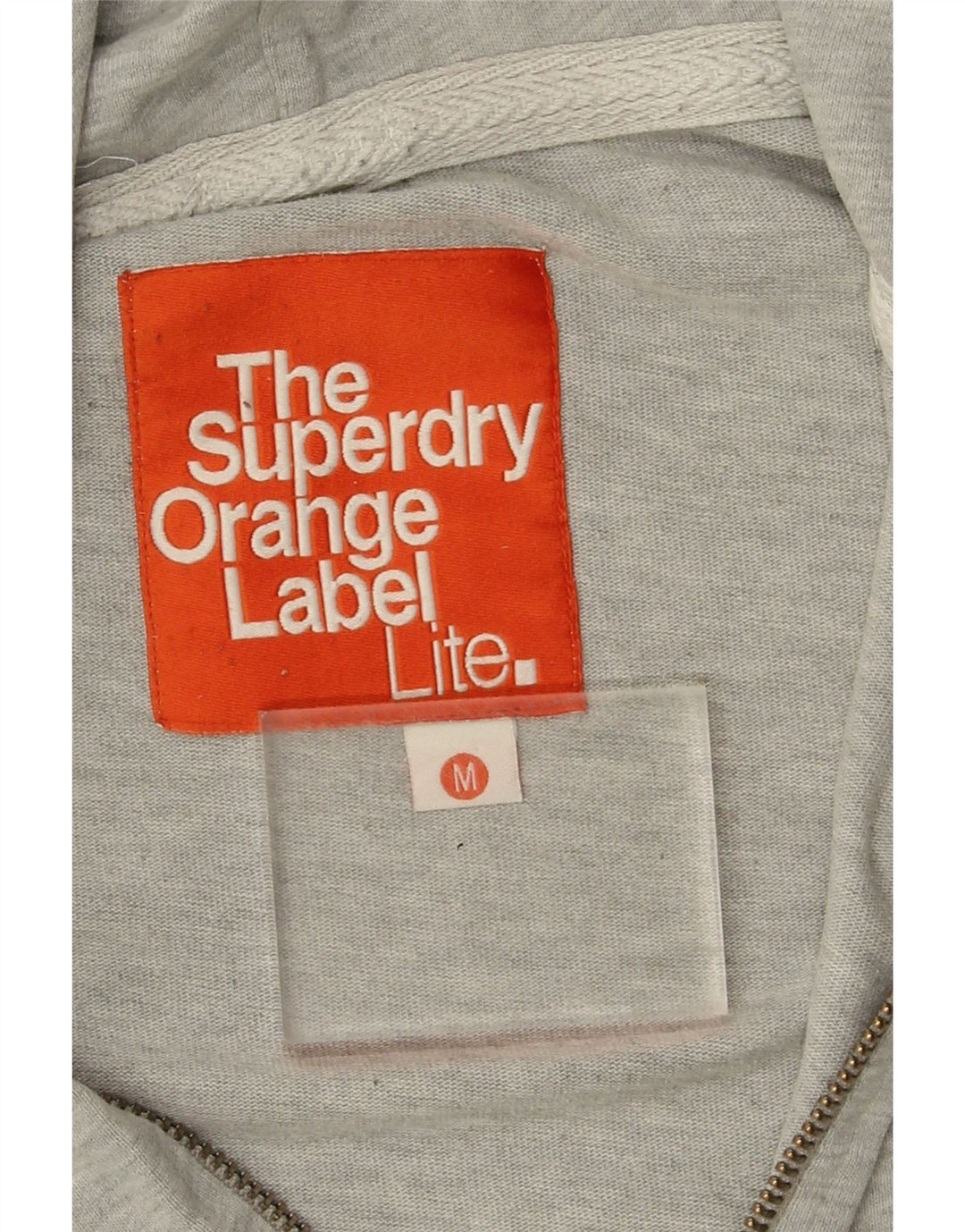 Superdry Herren-Kapuzenpullover mit Reißverschluss aus mittelgrauer Baumwolle