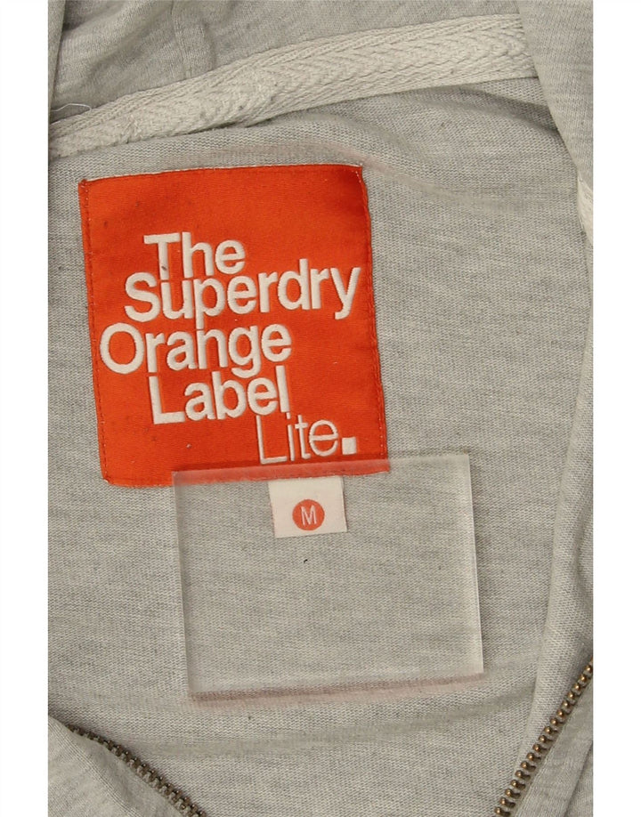 Superdry Herren-Kapuzenpullover mit Reißverschluss aus mittelgrauer Baumwolle