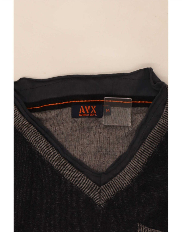 Avirex Herren-Pullover mit V-Ausschnitt, mittleres Marineblau
