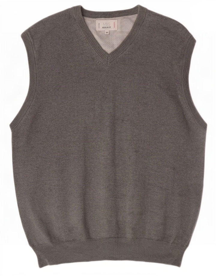 Marks & Spencer Herren-Tanktop mit normaler Passform, mittelgraue Baumwolle