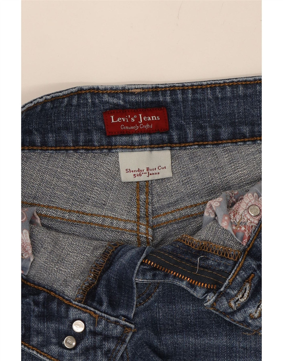 LEVI'S Womens 526 Denim Shorts US 4 Small W27  Blue Cotton Vintage Levi's and Second-Hand Levi's from Messina Hembry 