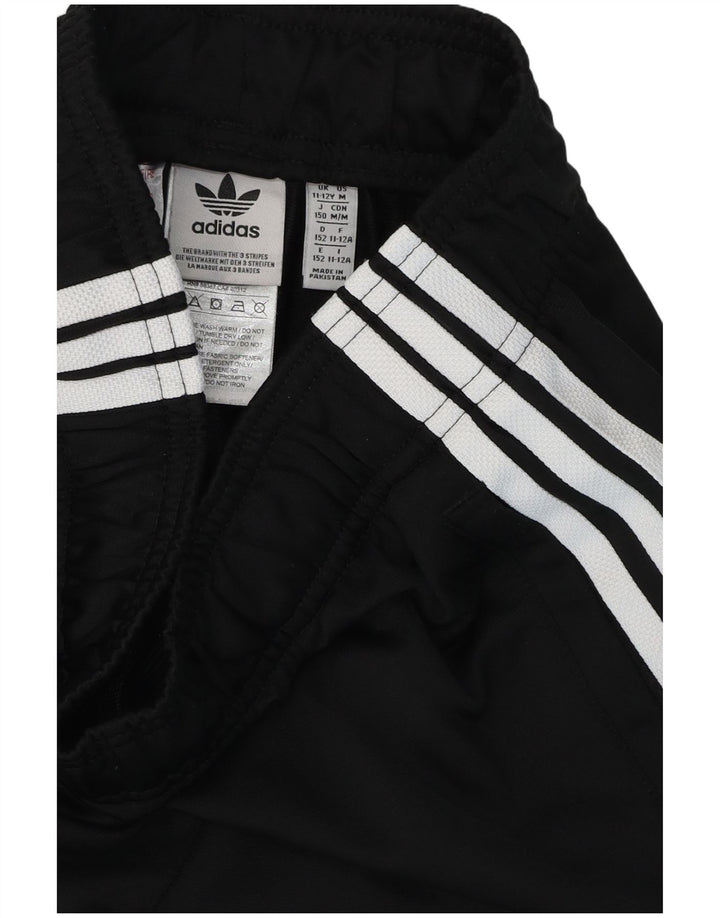 Adidas Jungen-Trainingshose, Jogginghose, 11–12 Jahre, schwarzes Polyester