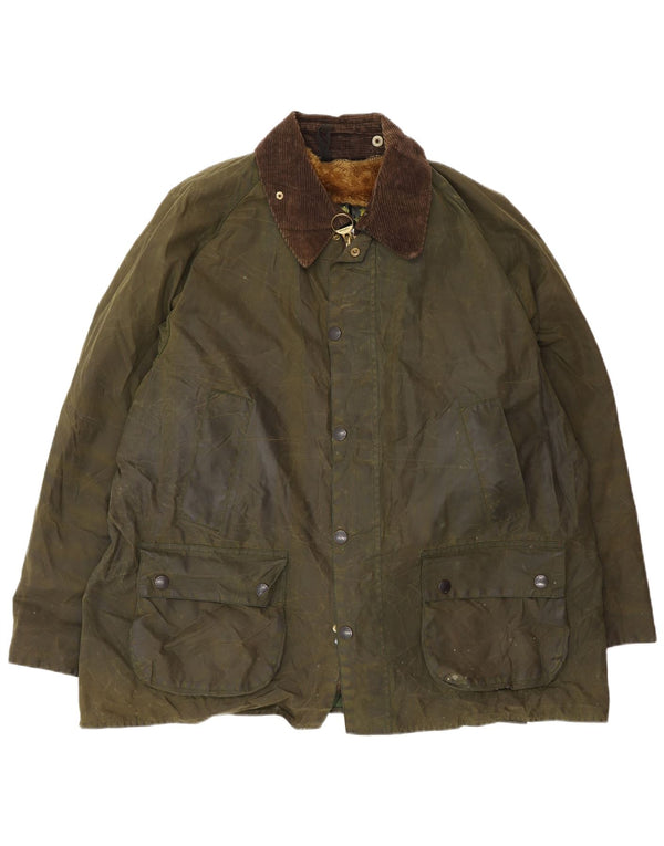 Barbour Herrenjacke aus gewachster Baumwolle UK 46 3XL Khaki Baumwolle