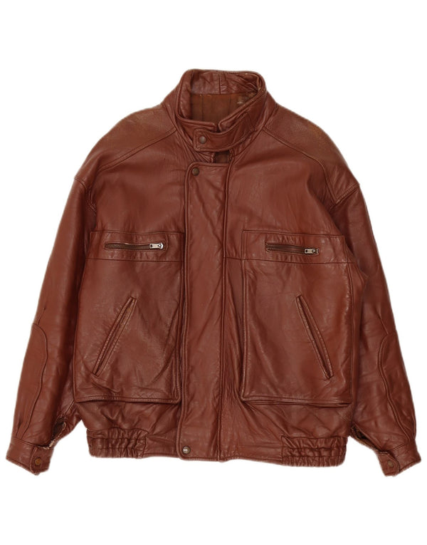 Vintage Mens Leather Jacket UK 40 Large Burgundy