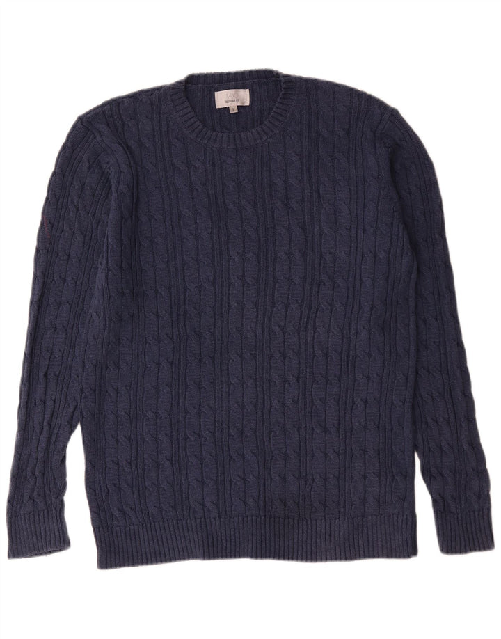 Marks & Spencer Herren-Pullover, reguläre Passform, Rundhalsausschnitt, Größe L, Marineblau